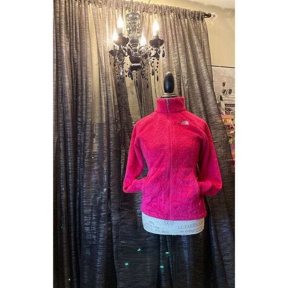 North Face northface osito fleece Jacket coat sweatshirt Xs- MED hot dark pink - Picture 3 of 12